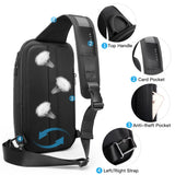 BANGE Waterproof Sling Bag for Men – Lightweight Crossbody Shoulder Backpack with Multi-Pocket Storage (Black)