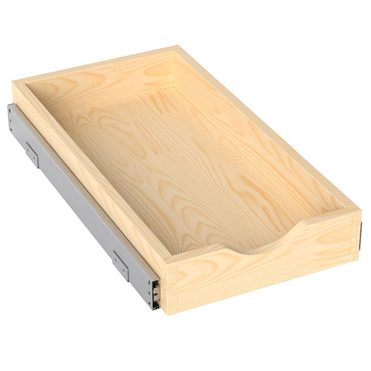 Solid Wood Pull-Out Cabinet Organizer with Soft-Close Slides – Heavy-Duty Slide-Out Drawer Shelf for Kitchen & Pantry