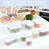 4-Piece Nesting Food Storage Containers Set – Space-Saving Airtight BPA-Free Containers (White Lid / Clear Body)