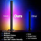 RGBW+IC Smart LED Light Bars with Music Sync, App & Remote Control – Black Ambient Gaming Lights