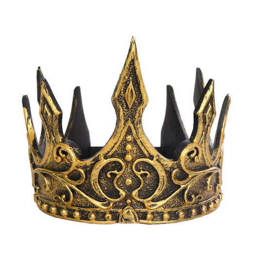 Gold Royal King Crown – Adjustable Foam Crown for Halloween, Cosplay & Medieval Costumes 👑✨
