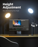 Weilisi 10.2" Desk Ring Light with C-Clamp Stand – 360° Rotating LED Lamp for Zoom, Podcast & Streaming