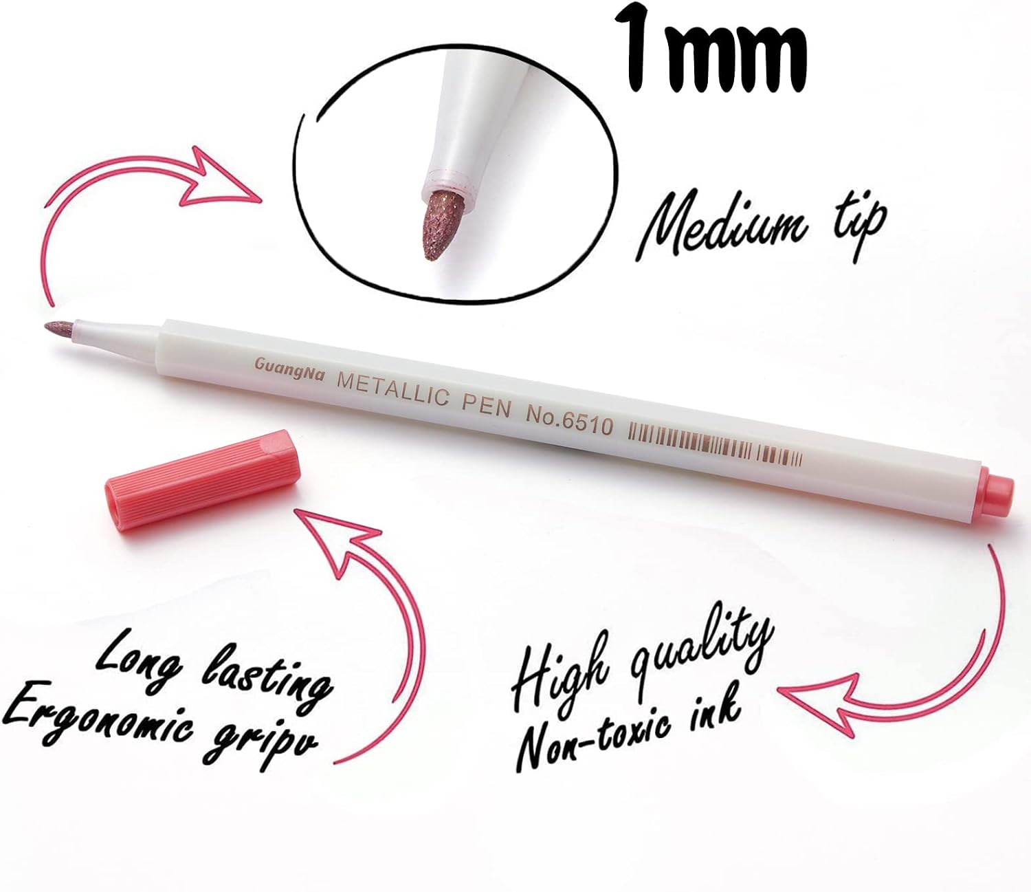 12-Color Fine Point Metallic Marker Set for Dark Paper and DIY Crafts