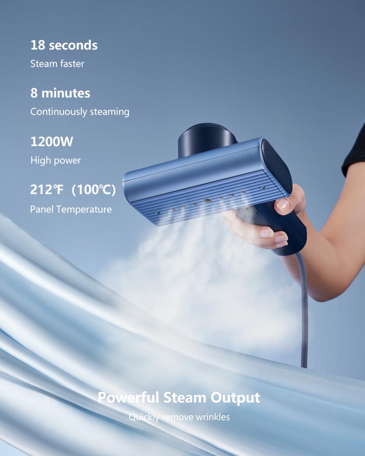 G9 Blue 2-in-1 Professional Handheld Garment Steamer 1200W Ultra-Light Travel Steam Iron with Rotating Head