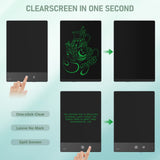 10.5” Double-Sided LCD Writing Tablet – Ultra Slim Reusable Digital Notepad (Black)