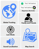 Dual-System Smart Tracker Tag 4 Pack, Apple Find My & Google Find Hub Compatible Bluetooth Tracker, Anti-Loss Item Locator with Loud Alert and Privacy Protection