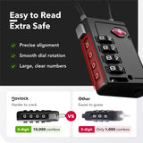 TSA 008 Approved 4-Digit Combination Luggage Lock with Inspection Indicator, Heavy Duty Cable Travel Lock for Suitcases & Backpacks