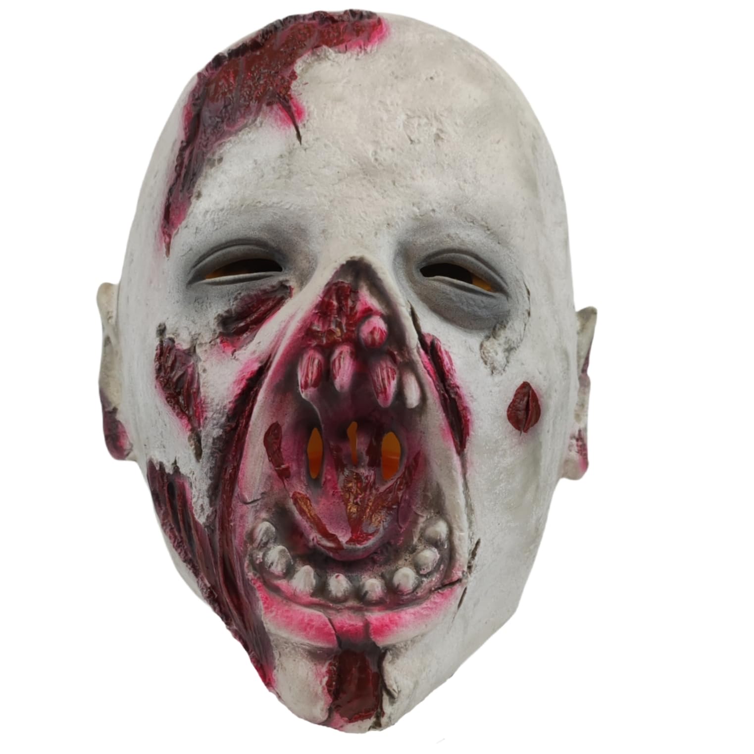 Realistic White Latex Zombie Mask – Handmade Horror Face Mask for Halloween & Cosplay 😱🩸