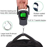 Digital Luggage Scale (110lb/50kg) – Portable Hanging Baggage Weight Scale with Backlit LCD Display for Travel & Suitcases