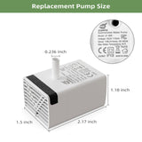 Universal Ultra-Quiet Replacement Pump for Pet Water Fountain – Continuous Flow Motor (White)