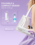 White Compact Foldable Handheld Garment Steamer 1000W Portable Travel Steam Iron with Ceramic Soleplate