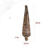 5ft Upside Down Hanging Skeleton Animatronic – LED Eyes, Sound & Motion Activated Halloween Prop