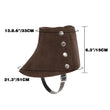 Brown Medieval Faux Leather Boot Covers – Adjustable Renaissance Gaiters with Buckle Design 🛡️👢