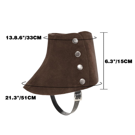 Brown Medieval Faux Leather Boot Covers – Adjustable Renaissance Gaiters with Buckle Design 🛡️👢
