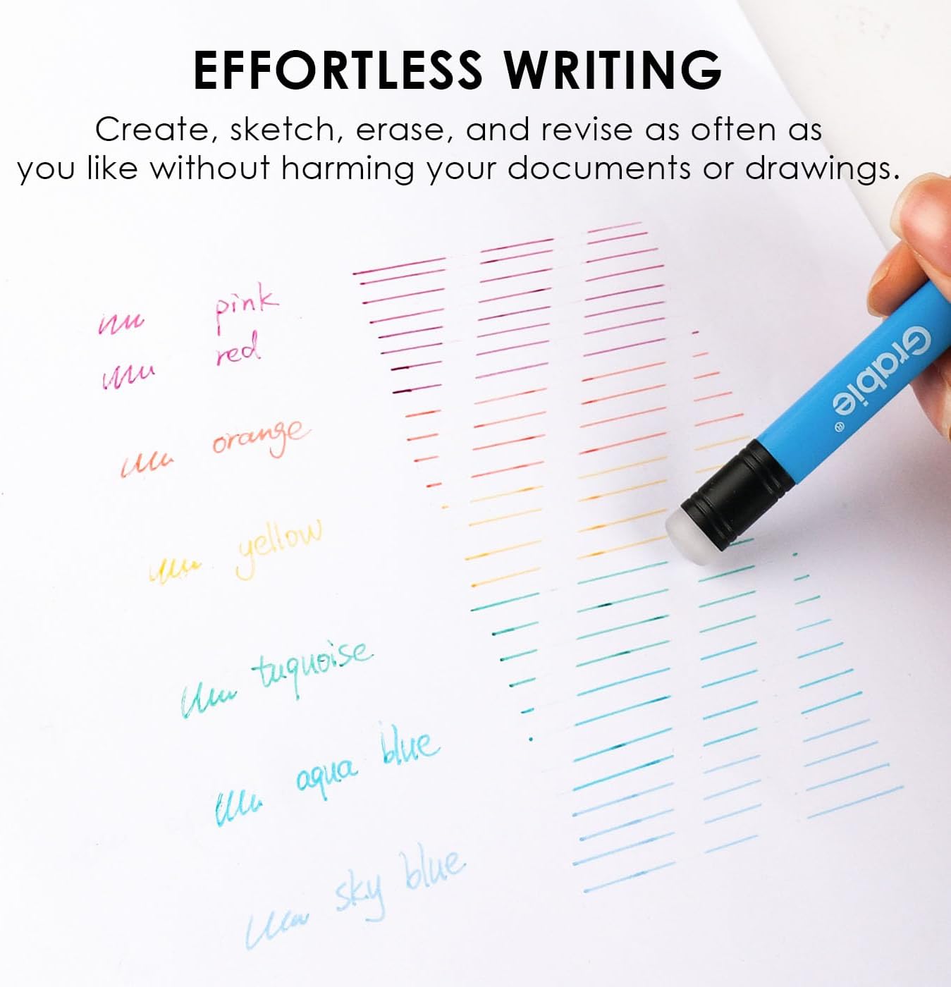 9-Color Erasable Gel Pen Set with 0.7 mm Tips
