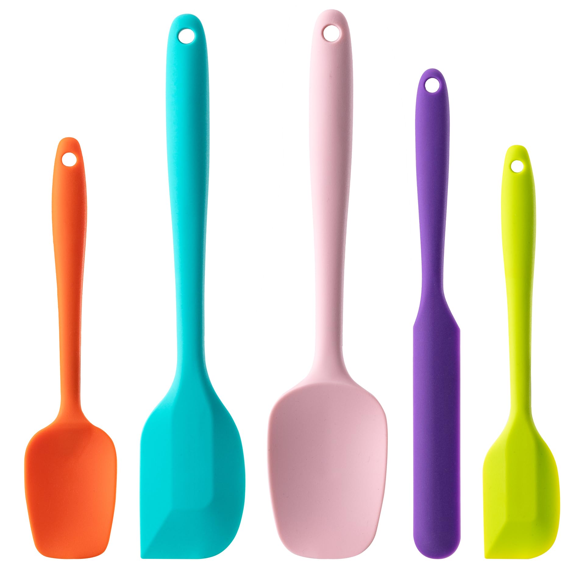 5-Piece Silicone Spatula Set – Heat Resistant, One-Piece Design with Stainless Steel Core