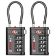 Forge Optimus TSA008 Cable Luggage Lock 2 Pack, Heavy Duty 4-Digit Combination Travel Security Lock with Open Alert Indicator