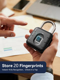 IP67 Waterproof Fingerprint Padlock with 12-Month Battery Life, Biometric Security Lock for Gym Locker, Gates & Outdoor Storage
