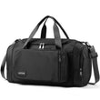 HOTOR Spacious Gym Duffle Bag – Carry-On Sports & Weekender Bag with Shoe Compartment and Wet Pocket (Black)