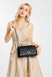 GLADDON Quilted Crossbody Purse for Women – Trendy Chain Shoulder & Underarm Designer Bag (Black)