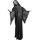 Haunted Hill Farm 63-in. Talking Reaper Halloween Animatronic, Indoor or Outdoor Halloween Decoration with Flashing White Eyes, Poseable and Battery Operated Fright Props for Home or Haunted House