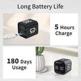 Productivity Timer Cube with Flip Control, Custom Countdown & Count-Up, Silent Vibration Focus Timer for Work, Study & Kitchen – Black