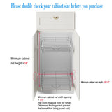 DINDON Narrow 2-Tier Chrome Pull-Out Cabinet Organizer – Heavy-Duty Metal Slide-Out Shelves for Compact Cabinets