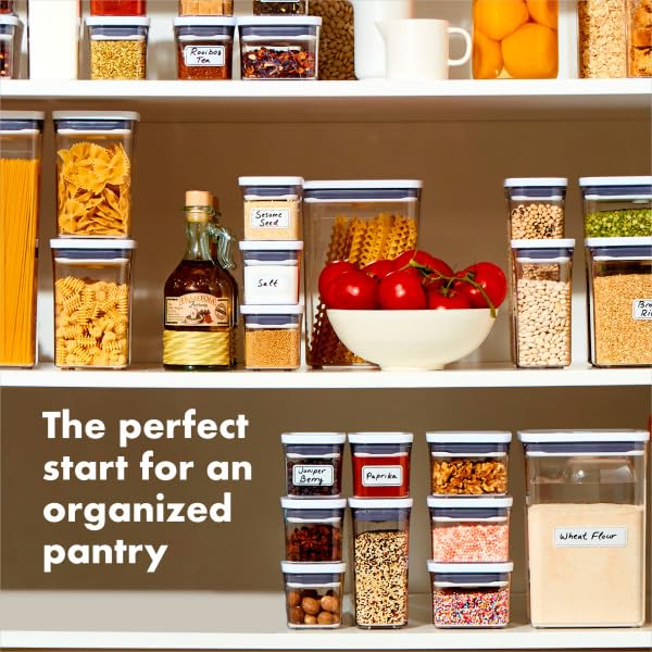Airtight POP Food Storage Containers Set – 5-Piece Stackable Pantry Canisters (White)