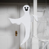 Happy Halloween Tree Ghost Decoration – 53” White Wrap-Around Ghost with Adjustable Arms (Weatherproof Outdoor Decor)