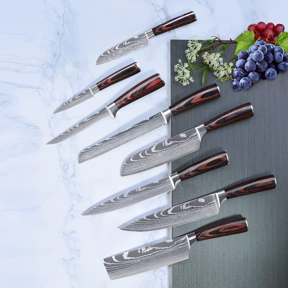 8-Piece Professional Kitchen Knife Set – High Carbon Stainless Steel, Ultra Sharp Blades