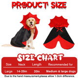Dog Vampire Cape Costume – Black & Red Halloween Cloak for Medium and Large Dogs