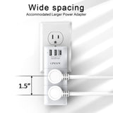 9-in-1 Rotating Power Outlet Extender with USB-C – Surge Protector Wall Charger with 6 AC Ports