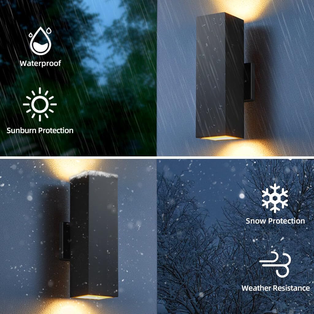 Smart RGB Outdoor Wall Light – Festive Color Changing Up & Down Sconce with Alexa