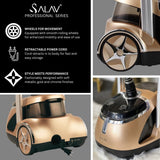 Professional Standing Garment Steamer 1500W with 1.8L Tank, Dual Bar Support and Rolling Wheels System