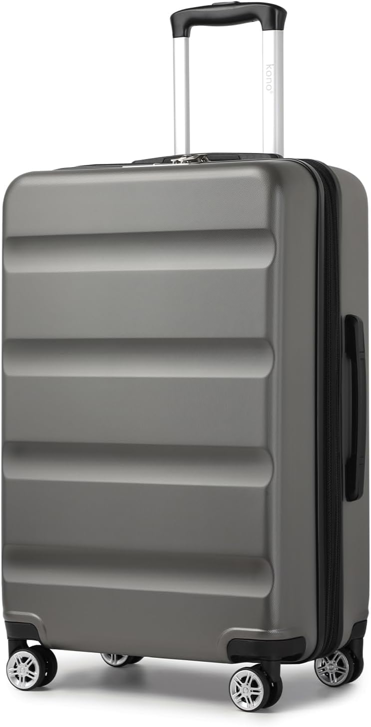 24-Inch Black Expandable Hardshell Checked Suitcase with TSA Lock