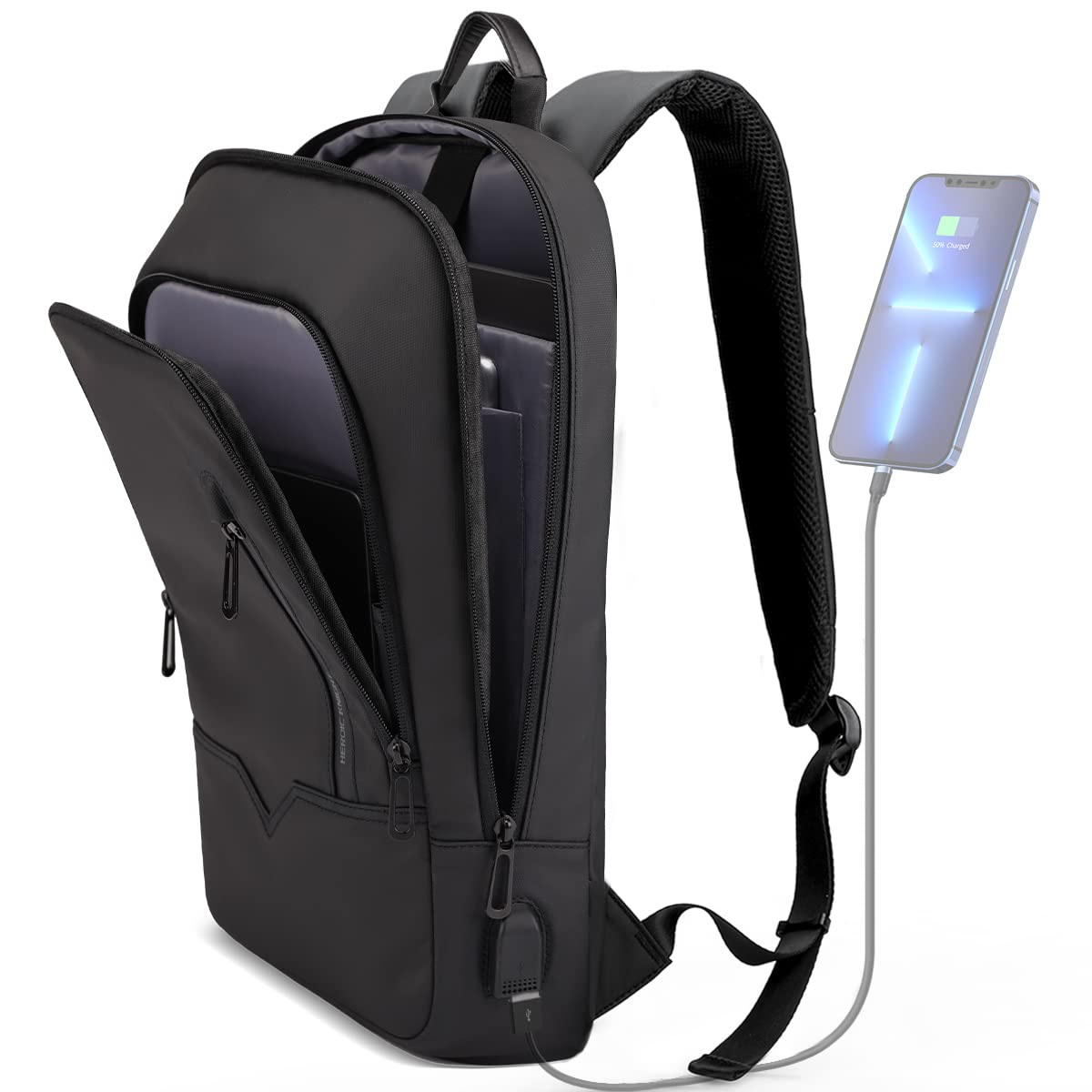 Slim Anti-Theft Business Laptop Backpack with USB Charging Port – Lightweight 15.6″ Work & Travel Backpack