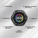 JACK Pomodoro Timer Productivity Cube with Visual Display, 3-5-10-25-30-60 Min Presets, Mute/Vibration/Sound Alerts, Rechargeable Focus Timer for Office, Study & ADHD – Real Black