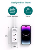 Ultra Flat Plug Power Strip – 6 Outlet Extension Cord with Right Angle Slim Design