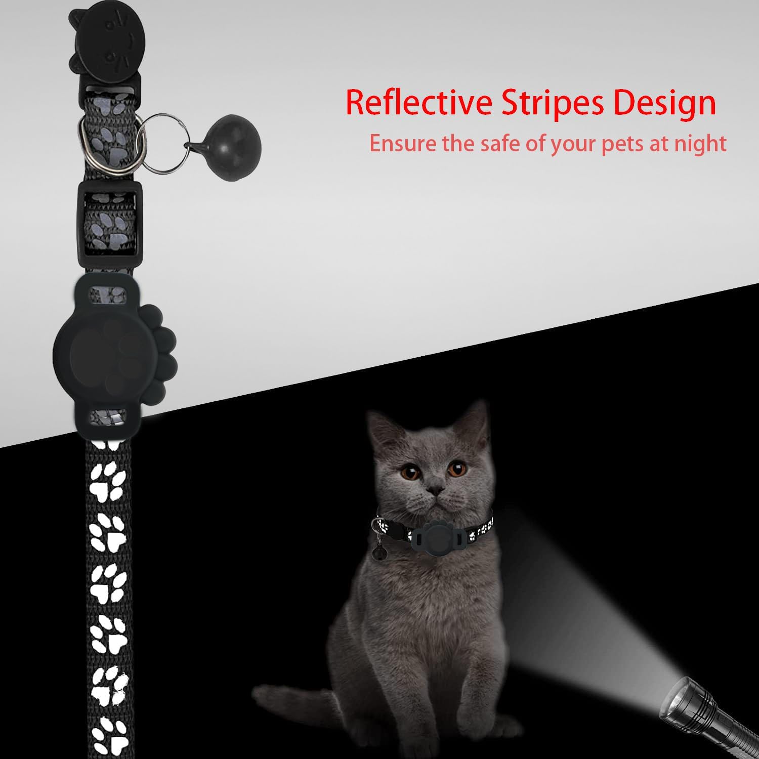 GPS Cat Tracker Collar Apple Find My Compatible Waterproof Adjustable Pet Locator No Subscription Required