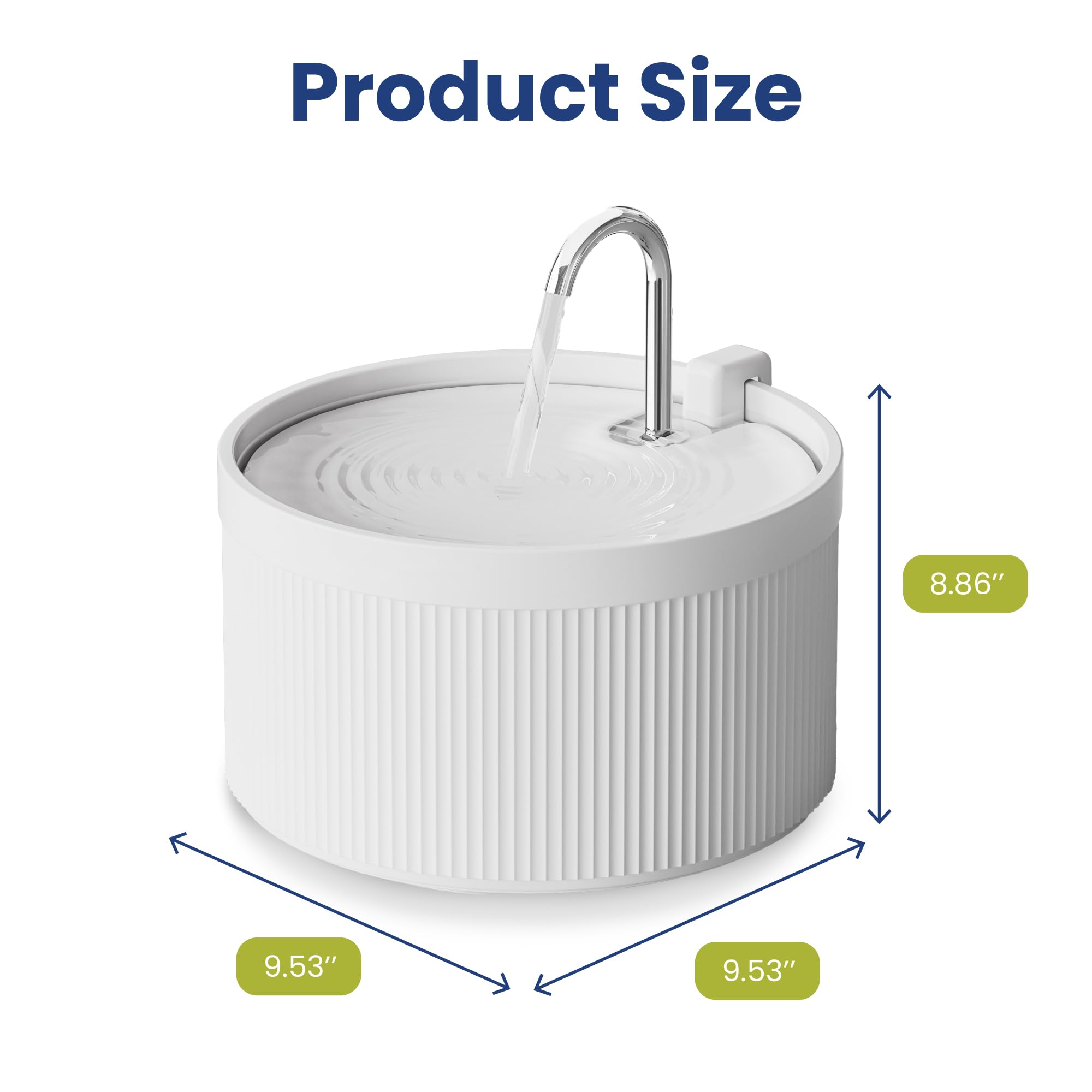 Luxury White Ceramic Cat Water Fountain with Faucet Spout – Ultra Quiet 5-Layer Filtration System
