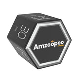 AMZOOPOO Magnetic Flip Cube Timer with Custom Countdown, Visual Display & Hands-Free Control – Black