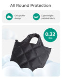 BAGSMART Mini Puffy Crossbody Bag for Women – Lightweight Small Travel Purse with Card Slots & Pockets (Black)