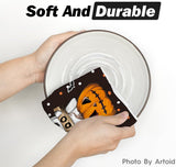 Artoid Mode Halloween Dish Towels – 2-Pack Black Kitchen Tea Towels, Soft & Absorbent Seasonal Decor (18x26 in)