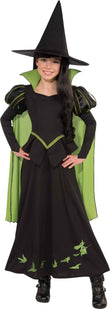 Kids Wicked Witch of the West Costume – Official Wizard of Oz Black & Green Dress with Cape & Hat 🖤💚