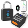 Smart Fingerprint & Keypad Padlock with App Control, USB-C Rechargeable Waterproof Locker Lock for Gym, Luggage & Storage