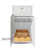 DINDON Compact Oak Wood Pull-Out Cabinet Shelf – Single-Tier Slide-Out Drawer for Narrow Kitchen Cabinets (1 Tier)
