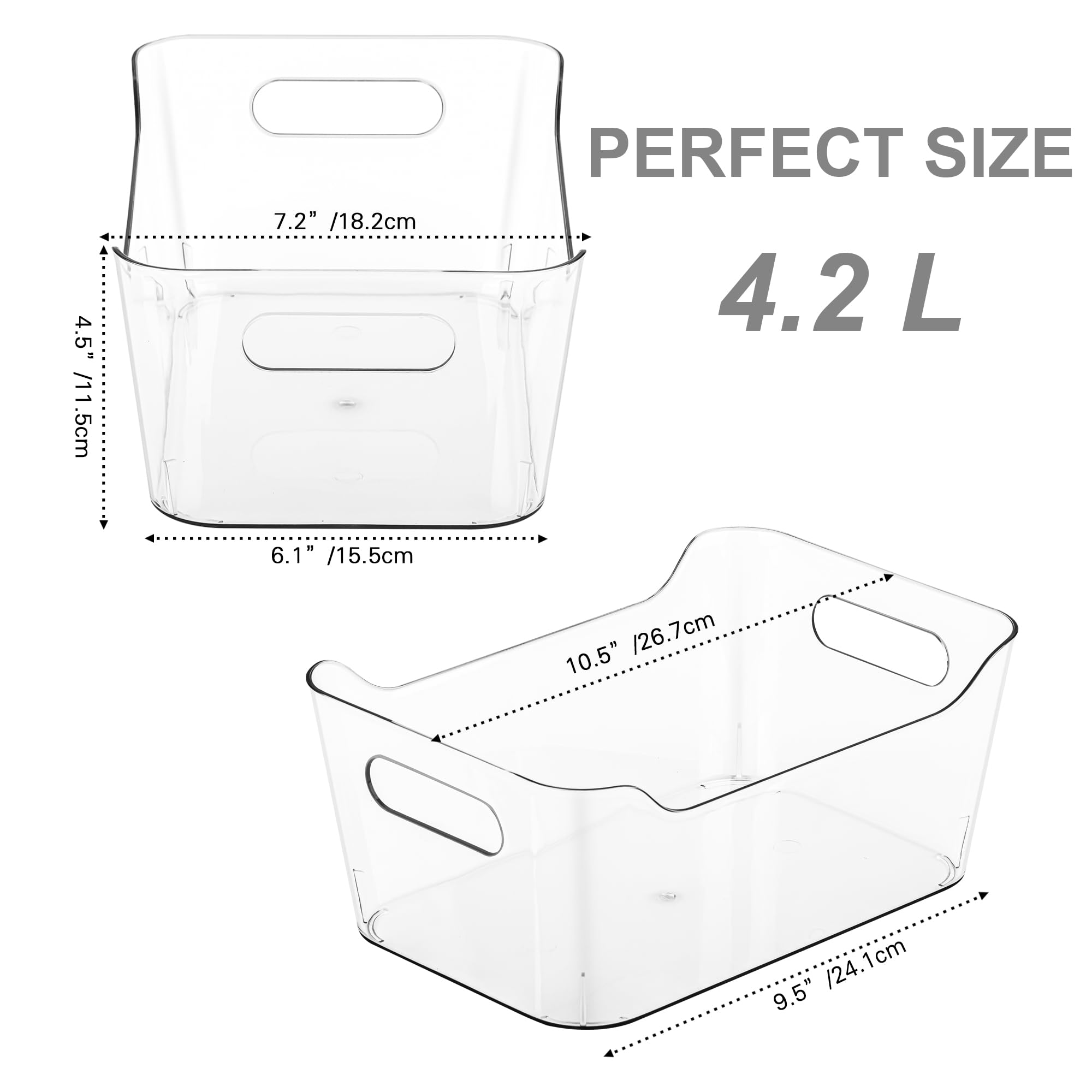 12-Pack Clear Storage Organizer Bins with Handles – Large BPA-Free Pantry & Home Organization Containers