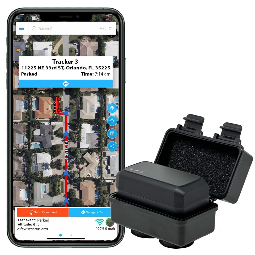 Optimus 3.0 Real-Time GPS Tracker with Magnetic Waterproof Case, 2-Month Battery & Live Vehicle Tracking – Black