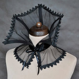 Black Victorian Vampire Lace Collar – Gothic Renaissance Ruffle Neck Accessory for Women