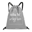 ZAACUSTOM Personalized Drawstring Backpack – Waterproof Oxford Cloth Custom Logo Gym & Sports Cinch Sack (Grey)